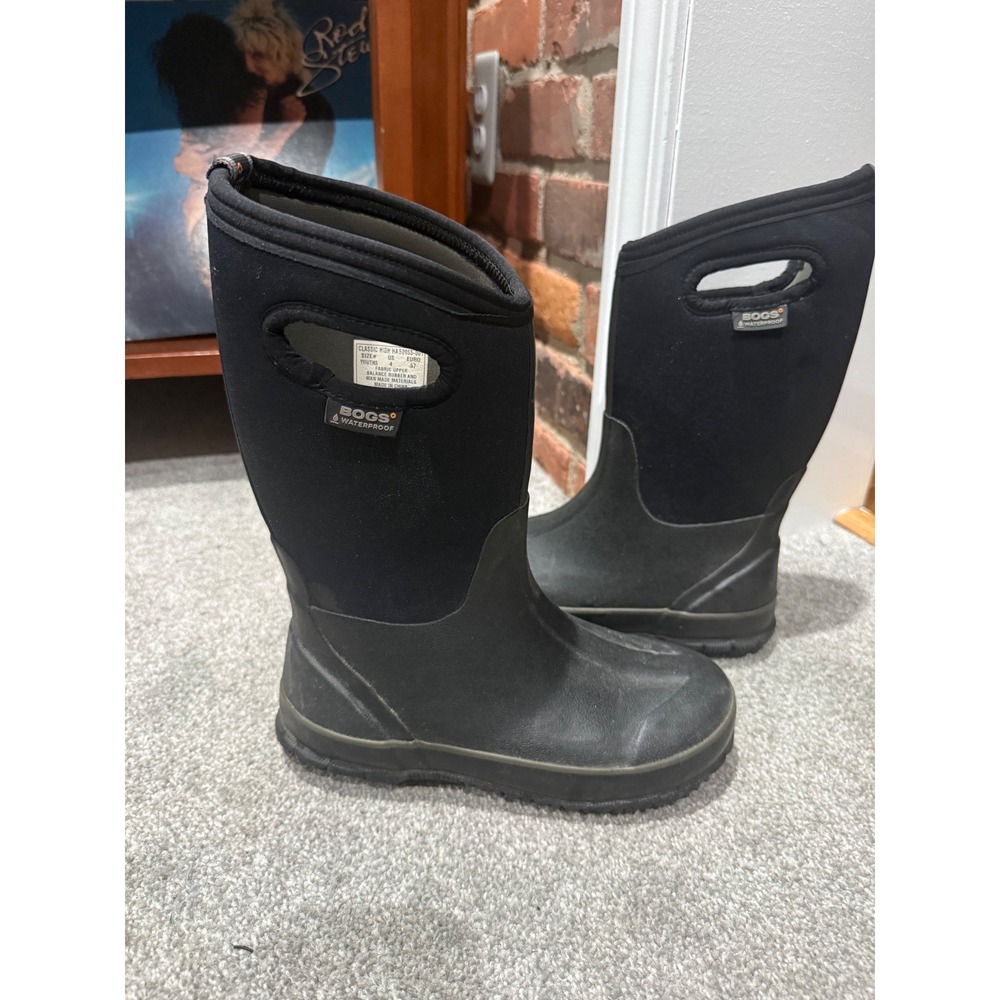 Bogs Classic High Youth Size 4 Black Waterproof Winter Boots
